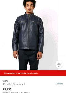 Stylish Blue Leather Jacket inside fur &amp; Pant Comb