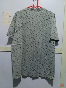 Oversized Grey Doodles Print Tshirt