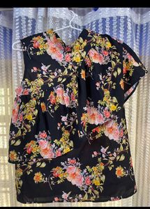 Black Floral Top