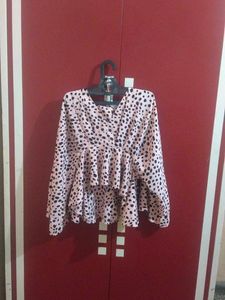 "Blush Wild Peplum Top","Soft Pink Animal Print