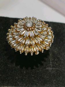 Vintage Floral Rhinestone Brooch