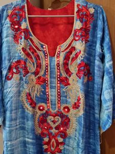 Embroidered Blue Kurta