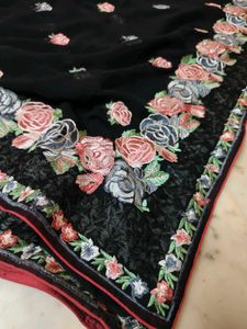 Elegant Flower black 🖤 saree