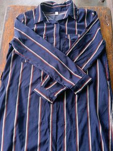 MOIRA Strip Long Sleeve Shirt Dress