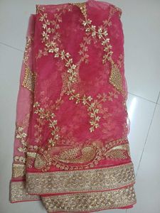 Elegant Pink Net Dupatta