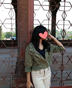 Zara Olive Green Denim Jacket