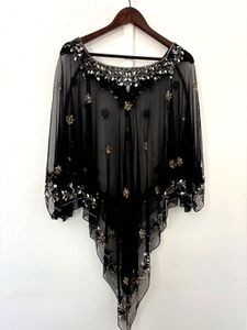 Elegant Embellished Poncho Top