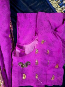 Pink Embroidered Saree