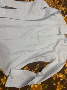 Light Blue Mandarin Collar Shirt