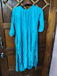 Aqua Embroidered Kurta