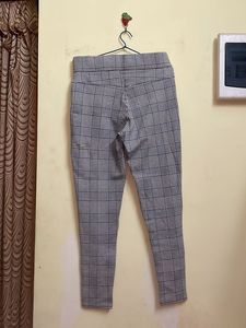 Checked Slim fit formal trousers | Rio | size S