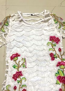 Floral Embroidered Sheer Dress
