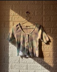 Tie Dye Ribbed Crop Top