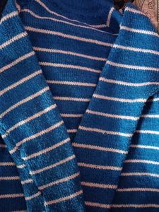 Blue Striped Knit Sweater