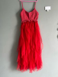Red Tulle Party Dress