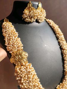 Gold Toned Moti Necklace