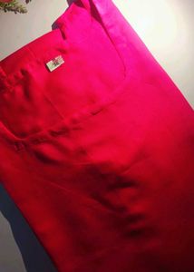 A Line Pink Kurti With Square Neck