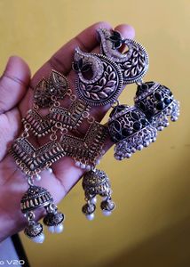 Beautiful Golden And Silver Earrings 😍😍
