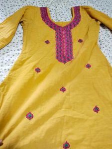 Pure Cotton Yellow Kurti