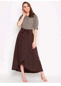 Elegant Brown Midi Dress