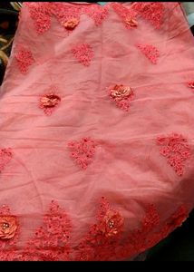 Net Saree Embroidery Work