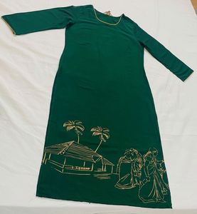Green Printed Kurta