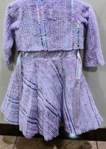 Cute Purple Girls Dress Set