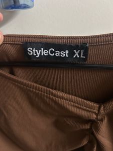 Stylecast Chic Brown Asymmetric Top