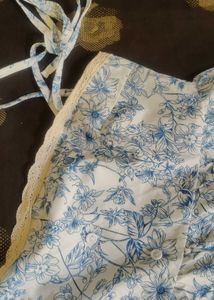 Floral Top with Lace Trim