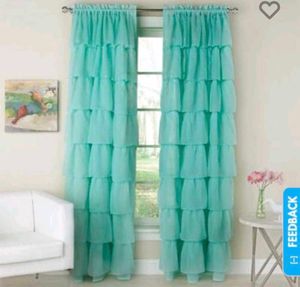 Ruffled Lavender Curtains (Set of 2)