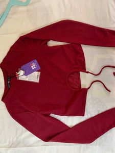 Maroon Cutout Top