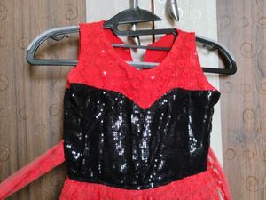 Red &amp; Black Girls&#39; Dress