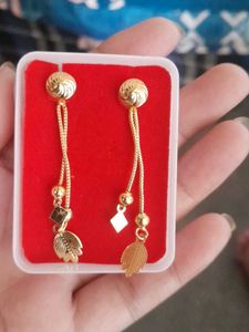 Gold Leaf Dangle Earrings