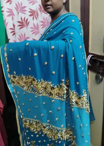 Green colour customise saree