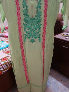 Green Suit With Pant And Dupatta