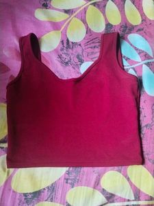 Burgundy Ribbed Tank Top