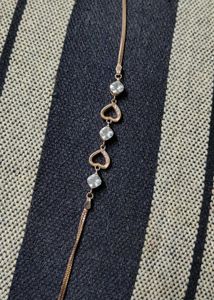 Heart &amp; Crystal Rose Gold  Bracelet S925