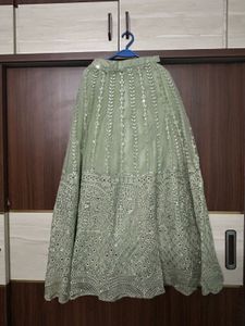 Sage Green Stunning Festive-Wear Lehenga 🧚🏻🥻