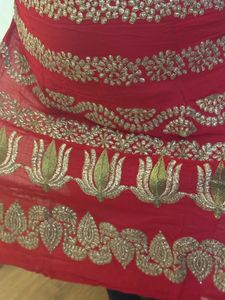Elegant Red &amp; Gold Embroidered Kurta
