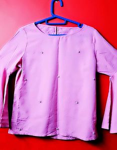 Cute Pastel Pink Embellished Top | Gently Used