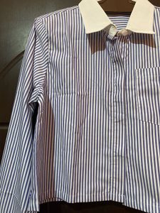 Blue Stripe Crop Shirt