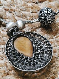 Vintage Tiger Eye And Black Onyx Necklace