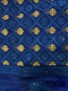 Elegant Blue Floral Saree