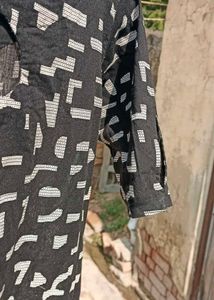 Printed Black Kurta