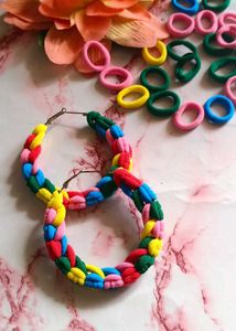 Colorful rubber band Earrings