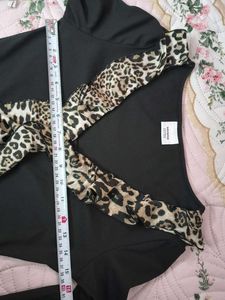 brand new SAVANA..Chic Animal Print Ruffle Top