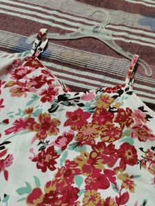 Pink And White Floral Top