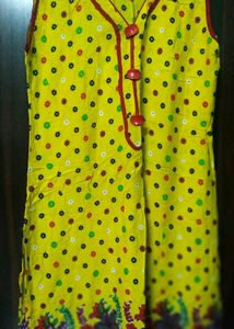 Plus Size Cotton Sleeveless Kurta