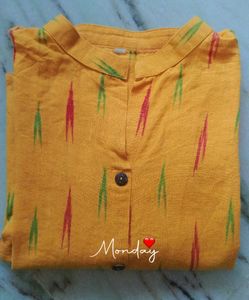 Mustard Ikat Print Kurti