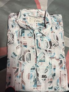 Ozlo Men&#39;s Abstract Geometric Button-Up Shirt